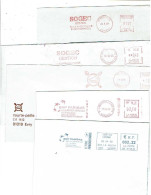 95 ESSONNE 5 EMA (4 Rouges  Et 1 Bleue) Autour De L'année 1980/ 2000 (entreprises) 220 - EMA (Empreintes Machines à Affranchir)