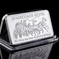 Lingot NEUF Plaqué Argent - Far West Diligence Stagecoach - Andere & Zonder Classificatie