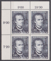 1966 , Mi 1216 ** (1) -  4er Block Postfrisch - 200. Todestag Von Peter Anich - Neufs