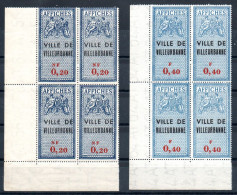 VILLEURBANNE** Rhône Taxes Sur Les Affiches Type 2A Fiscal Fiscaux Affiche Affichage - Stamps