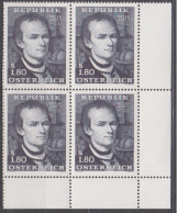 1966 , Mi 1216 ** (2) -  4er Block Postfrisch - 200. Todestag Von Peter Anich - Unused Stamps