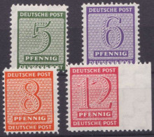 MiNr 116/9 Bx, **, Zähnung "Roßwein", 3x Gepr. BPP - Mint