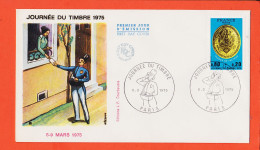 11971 / ⭐ FDC JOURNEE Du TIMBRE Editions J.F Courbevoie Premier 1er Jour Emission PARIS 08-03-1975 First Day Cover F.D.C - 1970-1979