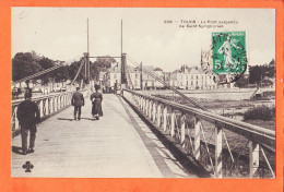 11683 / ⭐ ♥️ TOURS 37-Indre Loire Pont Suspendu SAINT-SYMPHORIEN 1912 à Jeanne DUBREUILH 14 Rue Bleue Paris TREFLE 299 - Tours