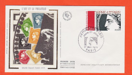 11970 / ⭐ FDC Soie Art Philatélie Par Charles BRIDOUX 1er Jour Emission GRAND-PALAIS PARIS 17-05-1975 First Day Cover - 1970-1979