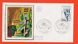 11955 / ⭐ FDC Soie UNESCO Région POITOU-CHARENTES 1er Jour Emission POITIERS 86-Vienne 06-12-1975 First Day Cover - 1970-1979