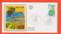 11963 / ⭐ FDC Soie Région PAYS LOIRE 1er Jour Emission NANTES 44-Loire Atlantique 06-09-1975 First Day Cover  F.D.C - 1970-1979