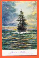 11873 / ⭐ H.S.M Série Marine Voilier Vapeur Illustration O.H 1904 De Marie à Louis ALBY 103 Rue Pompe Paris 4 Dessins - Sailing Vessels