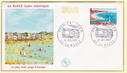 11918 / ⭐ FDC LA BAULE Loire-Atlantique Plus Belle Plage D'EUROPE 1er Premier Jour Emission 22 Juillet 1967 - 1960-1969