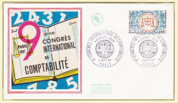 11922 / ⭐ FDC Soie 9em Congres International De Comptabilité 1er Premier Jour Emission PARIS 2 Septembre 1967 - 1960-1969