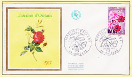 11921 / ⭐ FDC Soie FLORALIES D'ORLEANS 1er Premier Jour Emission 29 Juillet 1967 - 1960-1969