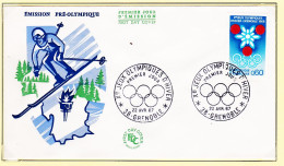 11906 / ⭐ FDC Premier Jour Emission PRE-OLYMPIQUE Jeux Olympiques Hiver GRENOBLE 22 Avril 1967 Par BEQUET - 1960-1969