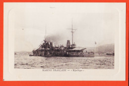 11829 / ⭐ Ed. Luxe Détourée La REPUBLIQUE  Cuirassé  Marine Française 1910s Comptoir Industriel St - Guerre