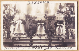 11656 / ♥️ ◉ Carte-Photo 52-DONJEUX Souvenir Baptême 3 Cloches MARIE-JEANNE ARC-THERESE écrite 02-10-1925 Haute Marne - Autres & Non Classés