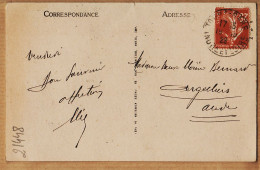 11686 / ⭐ ♥️ Autographe Elie BERNARD TOURS Hotel Crouzille Vallière 1928 à Eloïne (Mère) BERNARD Argelliers Aude  - Tours