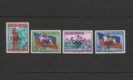 Haiti 1960 Olympic Games Squaw Valley Set Of 4 With Overprint MNH - Invierno 1960: Squaw Valley