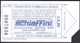 Marino (Roma), Italy - Single Journey Transport Ticket - 2024 - Europe