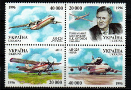 Ukraine Ukraina 1996 - Mi.Nr. 180 - 183 - Postfrisch MNH - Flugzeuge Airplanes - Flugzeuge