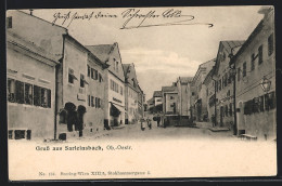 AK Sarleinsbach /Ob.-Oestr., Ladengeschäfte Mit Brunnen  - Other & Unclassified