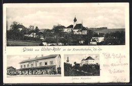 AK Rohr Im Kremstal, Bahnhof Unter-Rohr An Der Kremstalbahn, Schloss Achleithen, Ortsansicht Mit Kirche  - Other & Unclassified