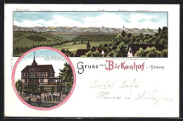 Lithographie Birkach / Stuttgart, Gasthaus Zum Birkenhof Von Ph. Schmidhäuser  - Stuttgart
