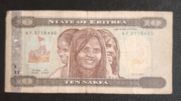 Billet 10 Nakfa Érythrée Afrique - Erythrée