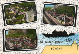 (07) SOYONS  En Direct Multivue Voie Ferrée Railway 1964  ( Ardèche) - Autres & Non Classés