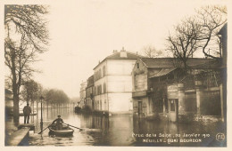 Neuilly Sur Seine * Carte Photo * Quai Bourdon * Inondations 30 Janvier 1910 Crue - Neuilly Sur Seine