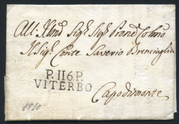 Italia.1810 Vitervo A Capodimonte. Marca P. II6 P. VITERVO - ...-1850 Préphilatélie