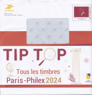 Enveloppe La Poste Tip Top Paris-Philex 2024 - Réf. 469216 - Pseudo-entiers Officiels