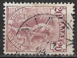 GREECE 1901 Cancellation NIAΤΑ Type V On Flying Hermes 20 L Violet Vl. 184 - Usados