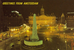 Amsterdam, Het Nationale Monument En Het Koninklijk Palais Ngl #F3452 - Andere & Zonder Classificatie