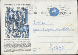 Portugal 1957. Entier Postal Connaissez Votre Histoire. Expulsion De L'islam, Bataille De Las Navas De Tolosa 1212 - Islam