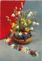 Ostern-Wünsche Mit Blumengesteck Gl1963 #F3182 - Pâques