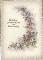 Geburtstag-Wünsche Mit Blumengirlande Gl1961 #F3174 - Geburtstag