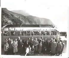 Grande   Photo - Bus - Voyage De Nice Vers L'Itaie - Route E La Grande Corniche En 1952 - Lieux