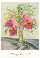 CH.PASCHE Orchideen - Fußgemalt Ngl #F4560 - Peintures & Tableaux