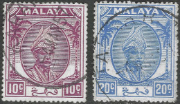 Pahang (Malaysia). 1950-56 Sultan Sir Abu Bakar. 10c, 20c Used SG 61, 65. M5119 - Pahang