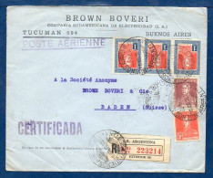 Argentina To Switzerland, 1935, Via Air France, Registered, SEE DESCRIPTION   (048) - Airmail