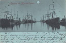 Bremerhaven, Mondschein über Dem Hafen Gl1899 #F8487 - Otros & Sin Clasificación