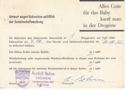 Bremen, Werbekarte Drogerie Rudolf Behm Gl1963? #F8326 - Sonstige & Ohne Zuordnung
