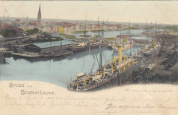 Bremerhaven, Mondschein über Dem Hafen Glum 1900? #F8488 - Altri & Non Classificati