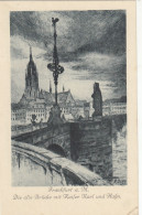 Frankfurt A.M., Alte Brücke Mit Kaiser Karl Und Hahn Ngl #F9613 - Other & Unclassified