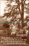 R116688 Greetings. Birthday Remembrance. Lake And Trees. RP. 1936 - Wereld