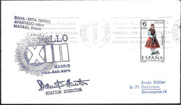 US Space Cover 1970. "Apollo 13" Launch. NASA Spain Madrid Tracking Station - Estados Unidos