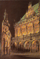 Bremen, Roland Und Rathaus Bei Nacht Ngl #F8389 - Autres & Non Classés