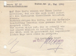 Bremen, Gebr. Schlingmann, Zeitgeschichte Gl1940 #F8350 - Other & Unclassified