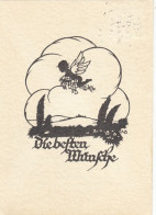 Die Besten Wünsche, Scherenschnitt A.M.Schwindt Gl1964 #F8474 - Autres & Non Classés