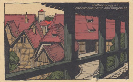Rothenburg O.T., Stadtmauer Am Klingentor, Steindruck Ngl #F9650 - Otros & Sin Clasificación