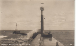 Ostseebad Warnemünde, Mole Bei Sturm Ngl #F9661 - Other & Unclassified